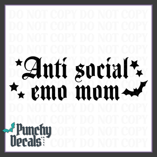 Anti Social Emo Mom Decal