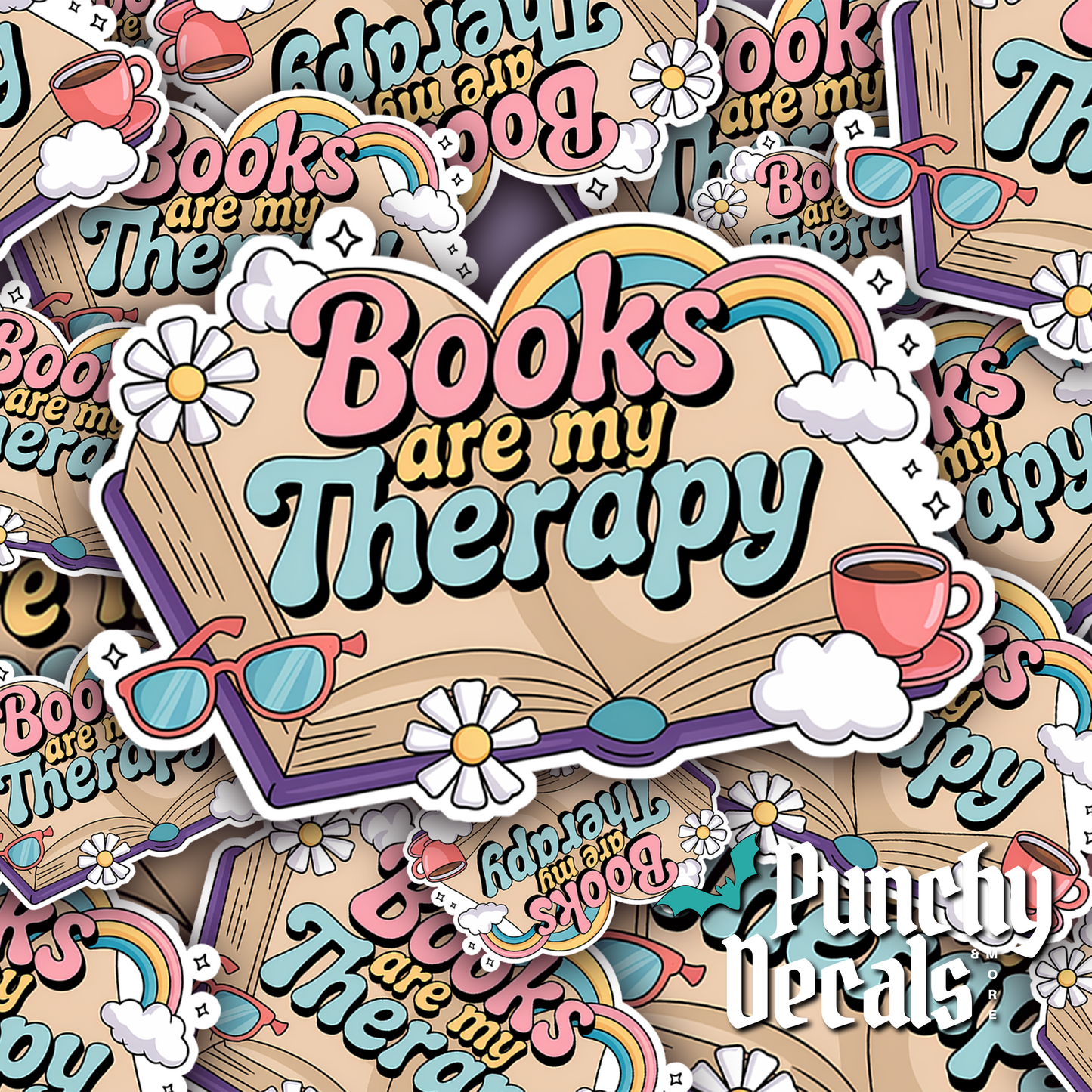 Books Are My Therapy Sticker