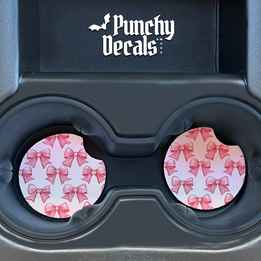 Cute Bows Car Coaster (set of 2)