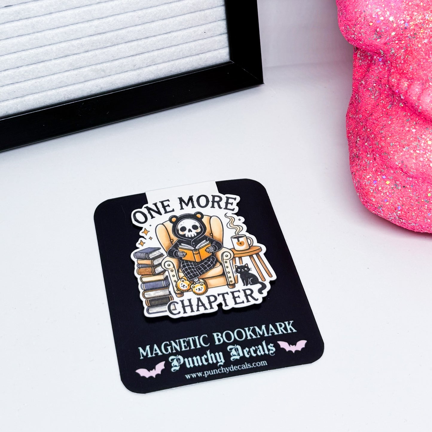 One More Chapter Skully Magnetic Bookmark