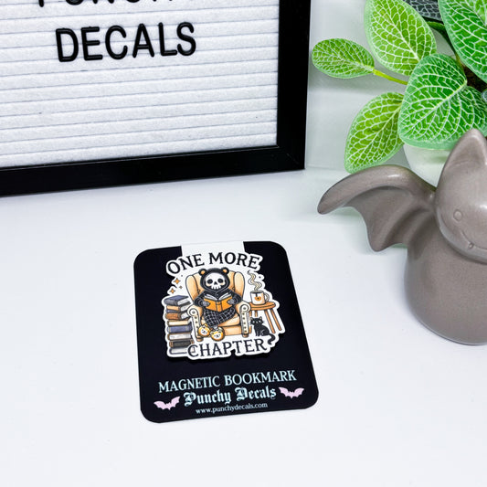 One More Chapter Skully Magnetic Bookmark