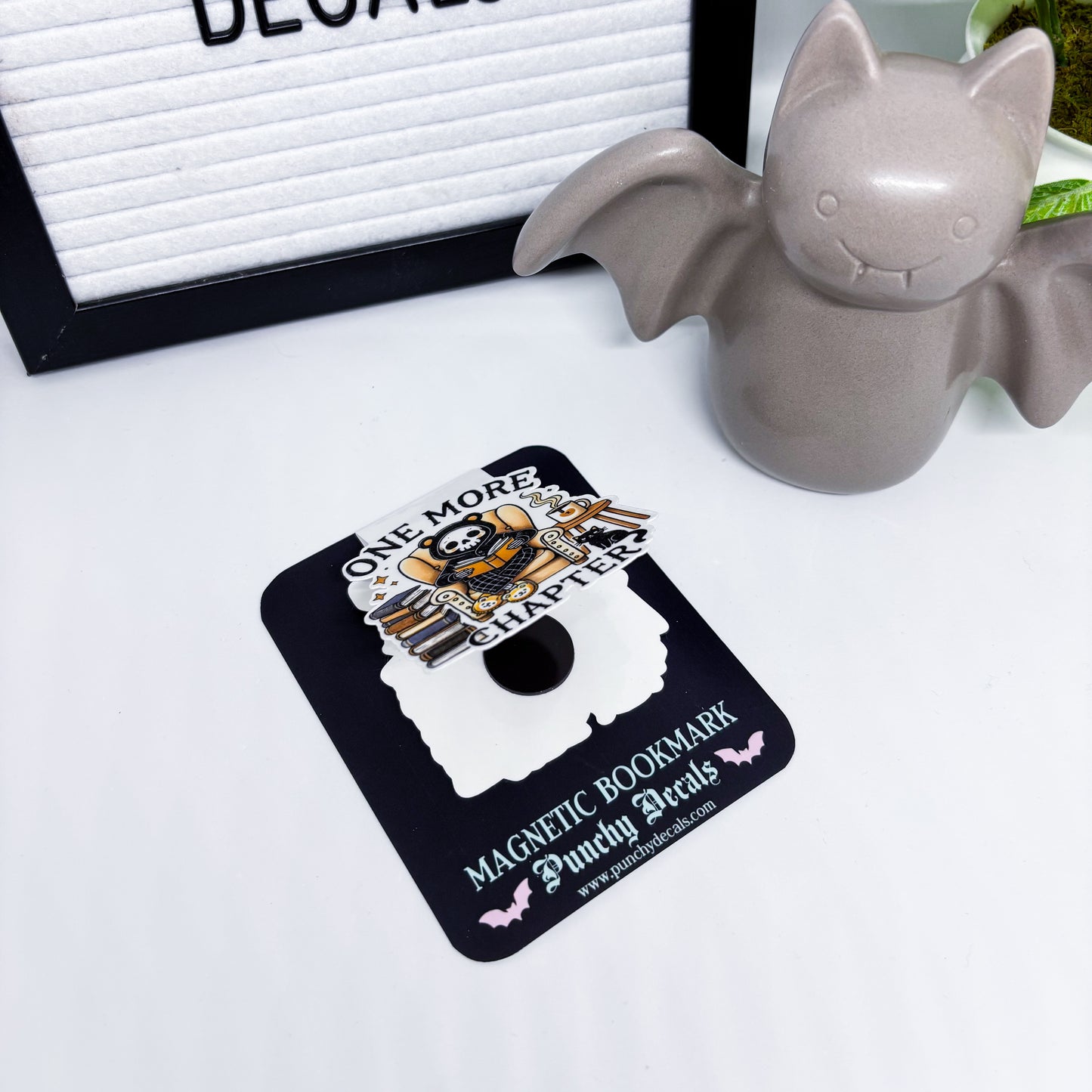One More Chapter Skully Magnetic Bookmark