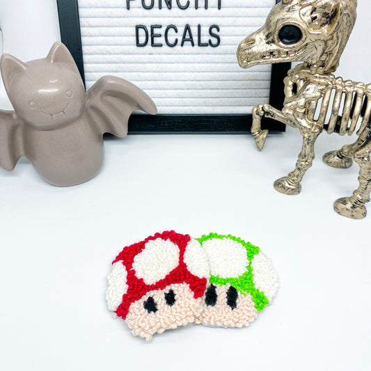Retro Mushroom Car Coaster (set of 2)