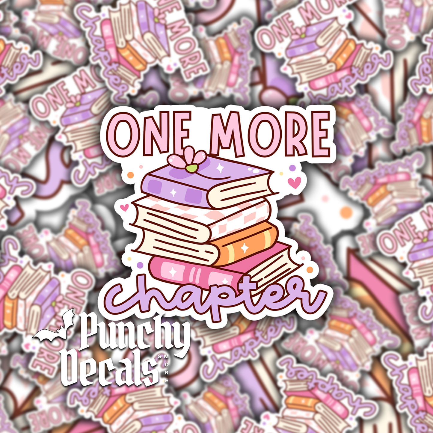 One More Chapter Book Stack Sticker