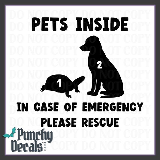 Pet Emergency Decal