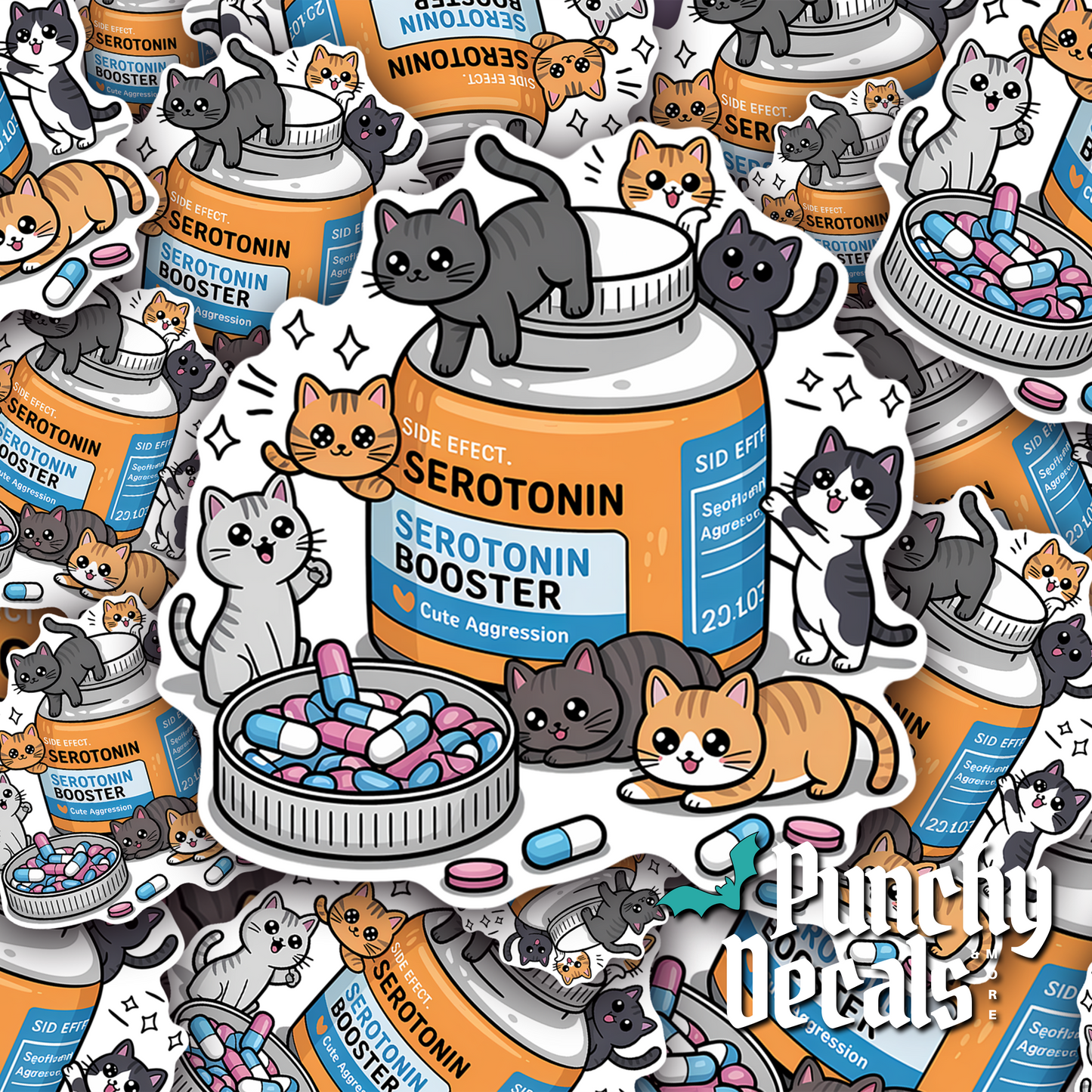 Serotonin Cat Booster Sticker