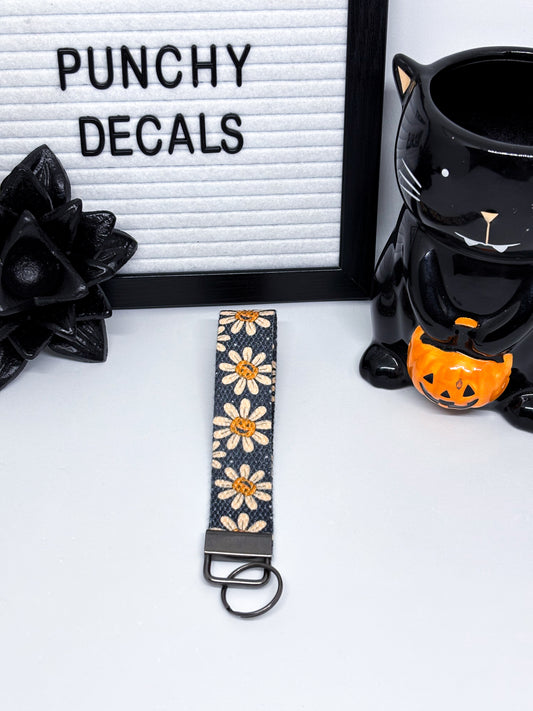 Pumpkin Daisies Wristlet