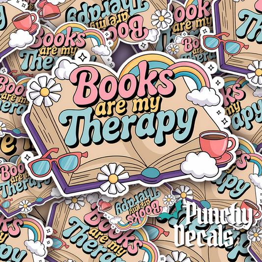 Books Are My Therapy Sticker