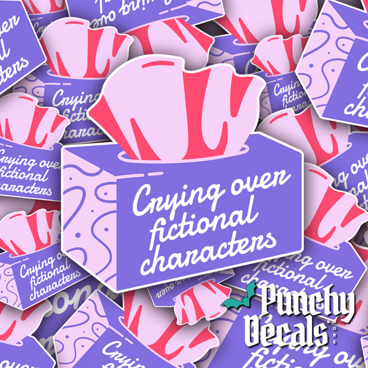 Crying Over Fictional Characters Sticker