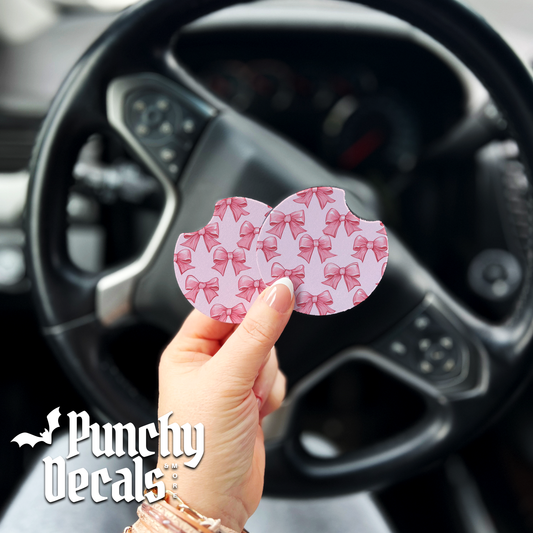 Cute Bows Car Coaster (set of 2)