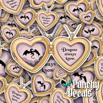Dragons Always Know Locket Sticker
