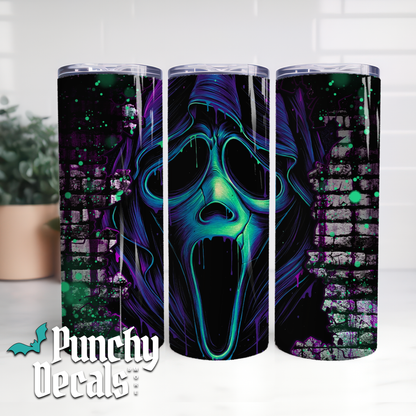 Ghosty Face in the Neon Tumbler