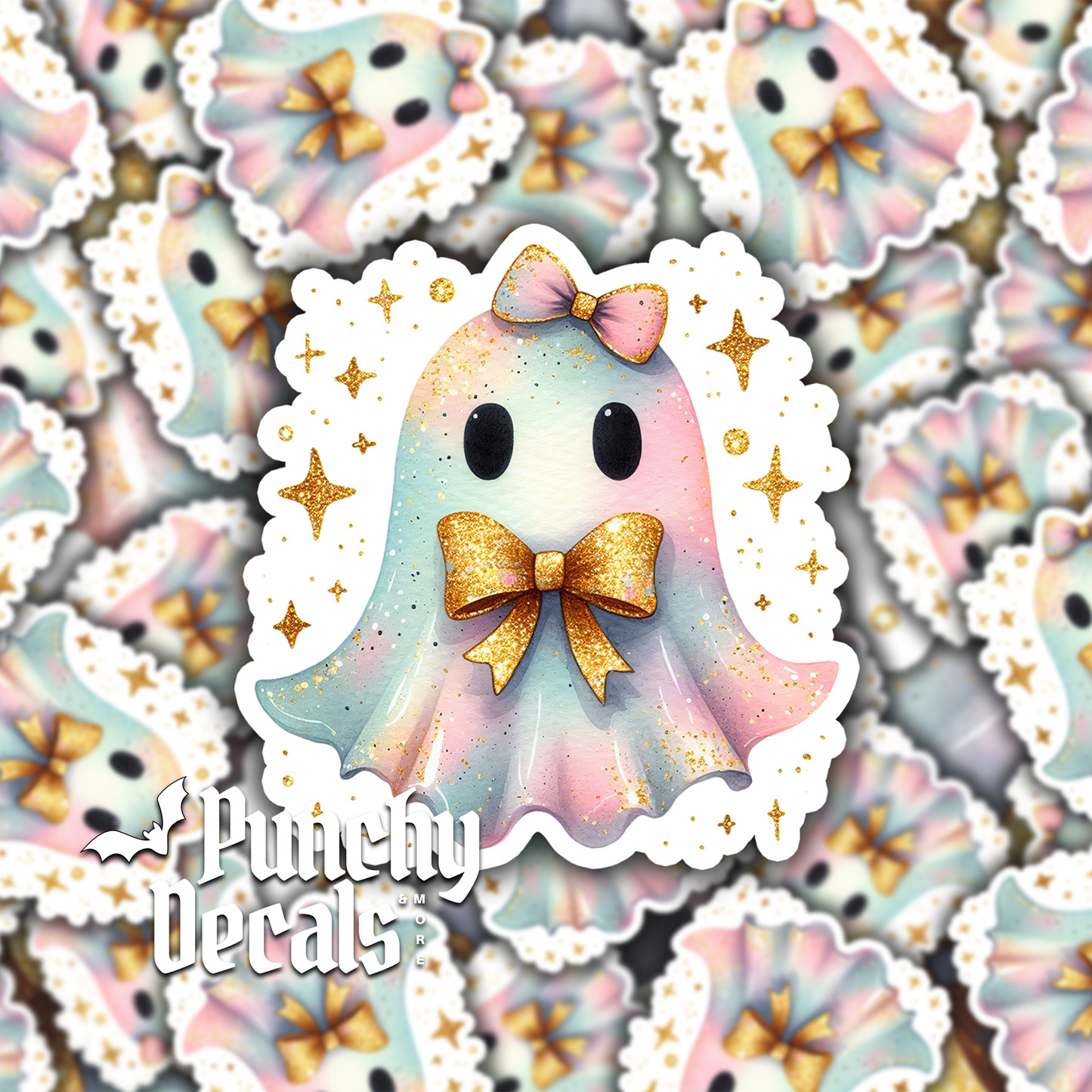 Gold Sparkle Ghosty Sticker