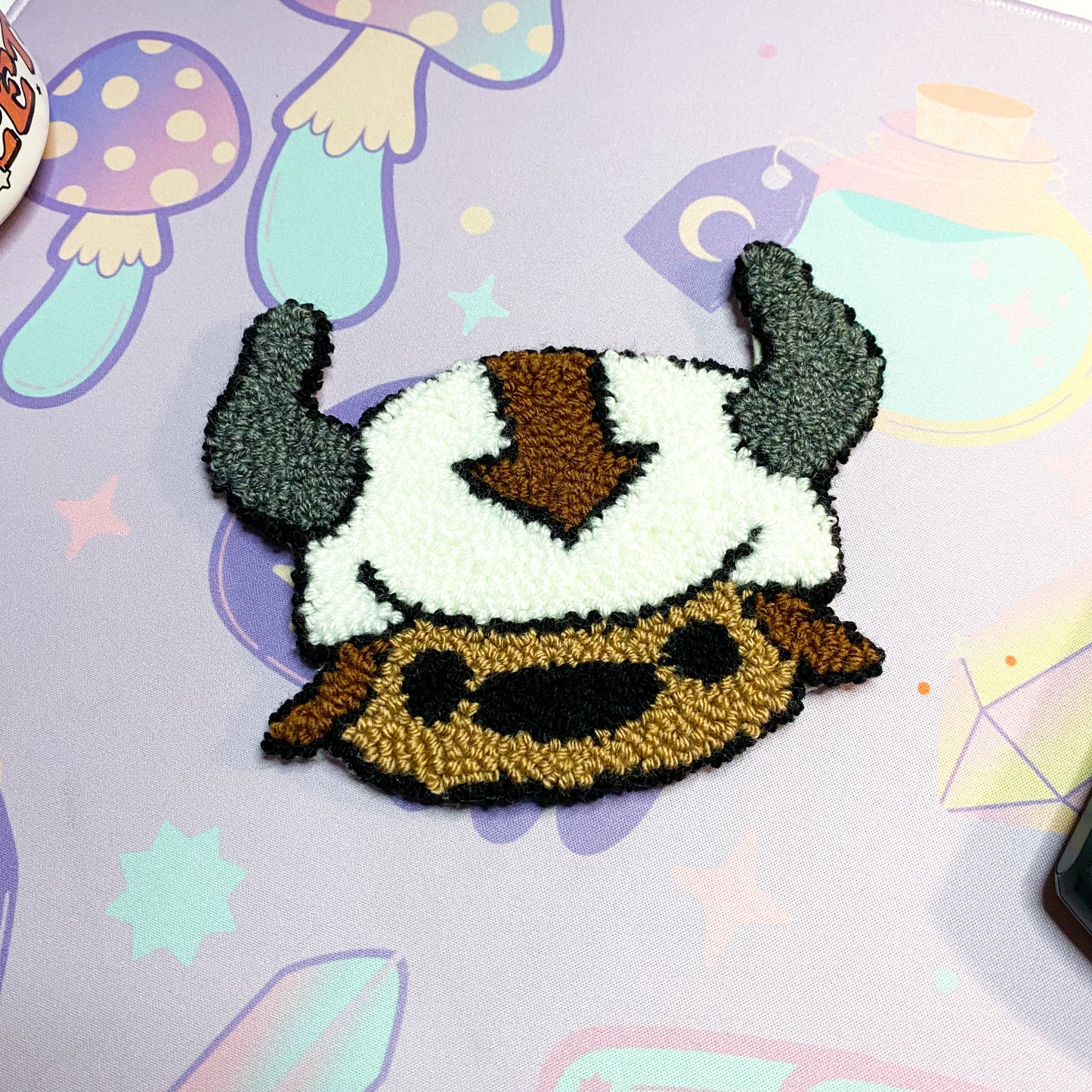 Cute Flying Bison Mug Rug