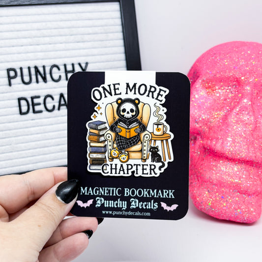 One More Chapter Skully Magnetic Bookmark