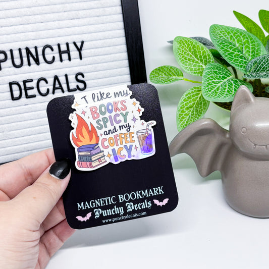 Books Spicy and Coffee Icy Magnetic Bookmark