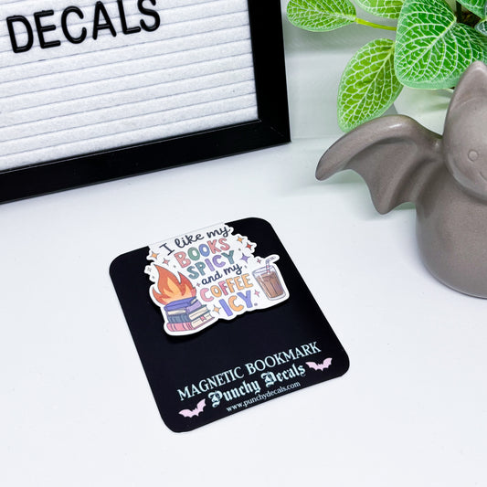Books Spicy and Coffee Icy Magnetic Bookmark
