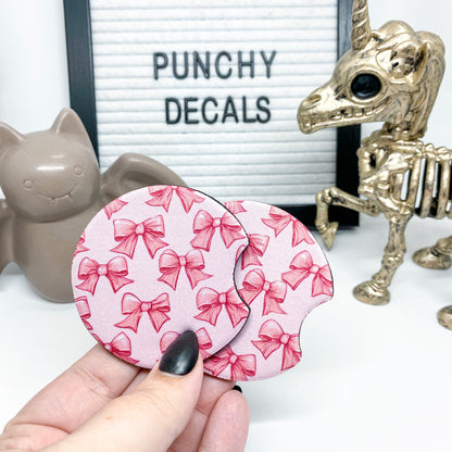 Cute Bows Car Coaster (set of 2)