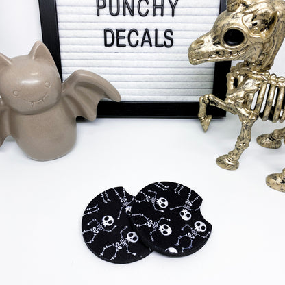 Dancing Skully Car Coasters (set of 2)