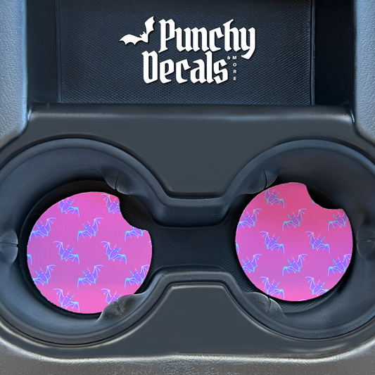 Neon Battys Car Coasters (set of 2)