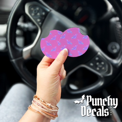 Neon Battys Car Coasters (set of 2)