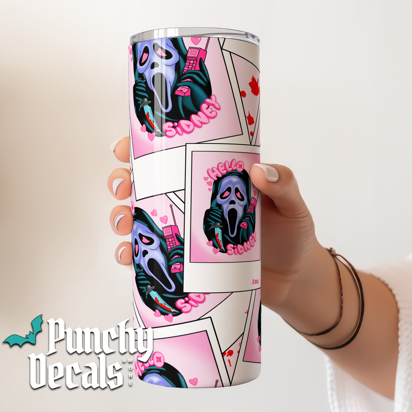 Pinky Ghosty Face Tumbler