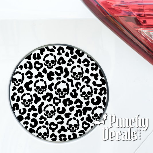 Skully Leopard Gas Cap Decal