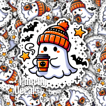 Spooky Fall Coffee Ghosty Sticker